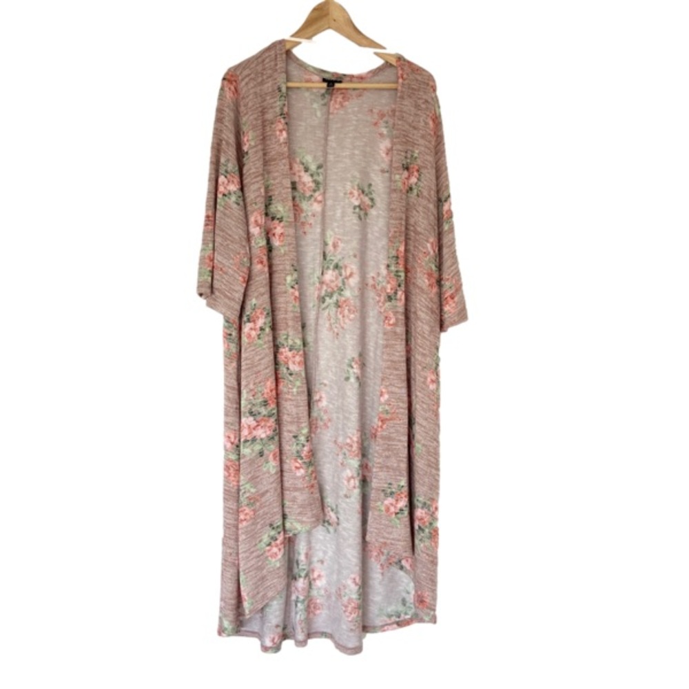 torrid Blush Pink Floral Long Open Cardigan
